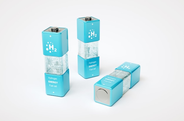 3d render image of hydrogen energy fuel cell