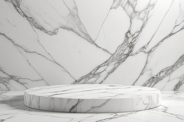 3d render image of white marble podium luxury background for cosmetic or another product