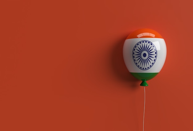 3d render india onafhankelijkheidsdag banner india vlag luchtballonnen.