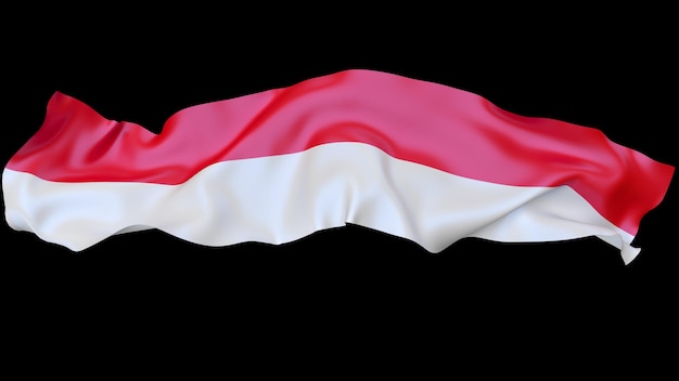 3d Render Флаг Индонезии День независимости 17 августа 1945 года