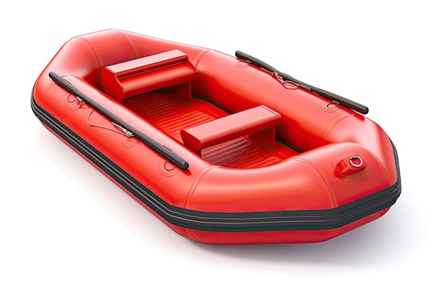 3d Render Inflatable Boat Isolated Background