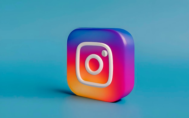 Photo 3d render of instagram logo