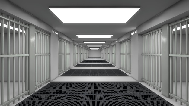 3D render Interieur en futuristisch architectuurontwerp