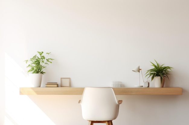 3D render of interior modern living room workspace Comfortable modern minimal