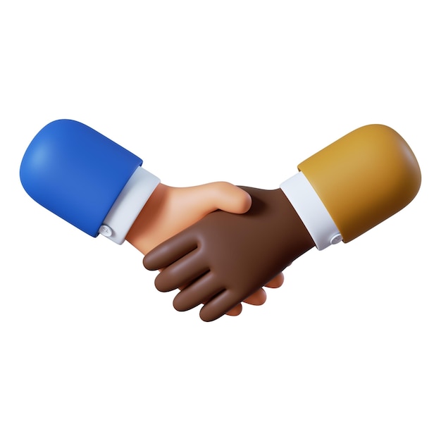 3d render International diplomatic hands icon