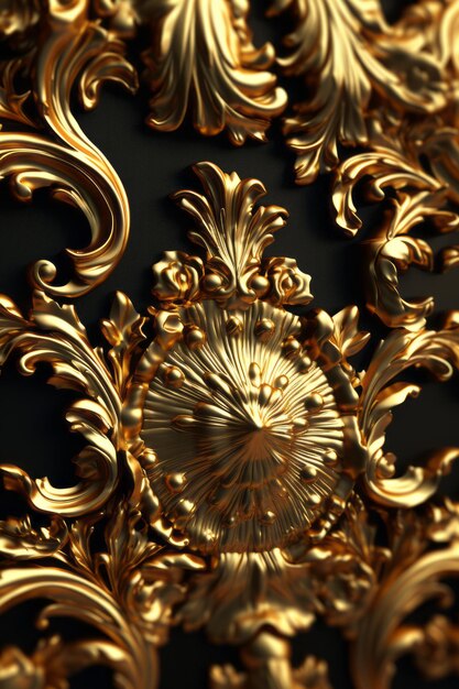 3D Render Intricate Baroque Unique Texture Background