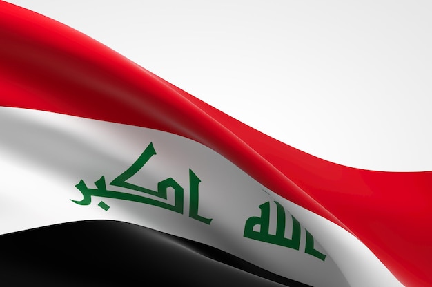 3d render of the Iraqi flag waving.