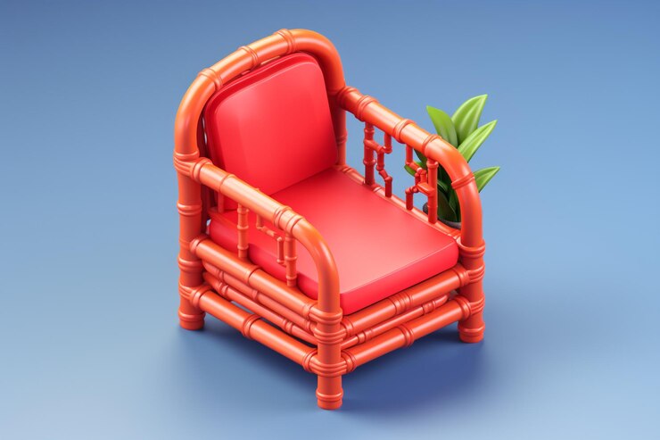 Photo 이소메트릭 의자의 3d 렌더링