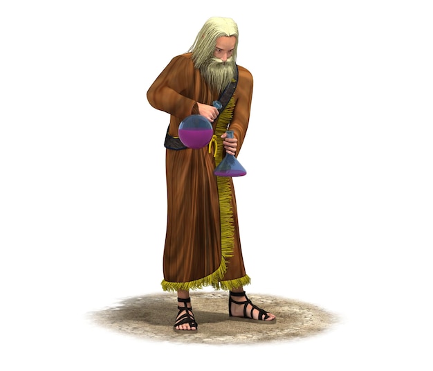 3D render karakter van een middeleeuwse man illustratie