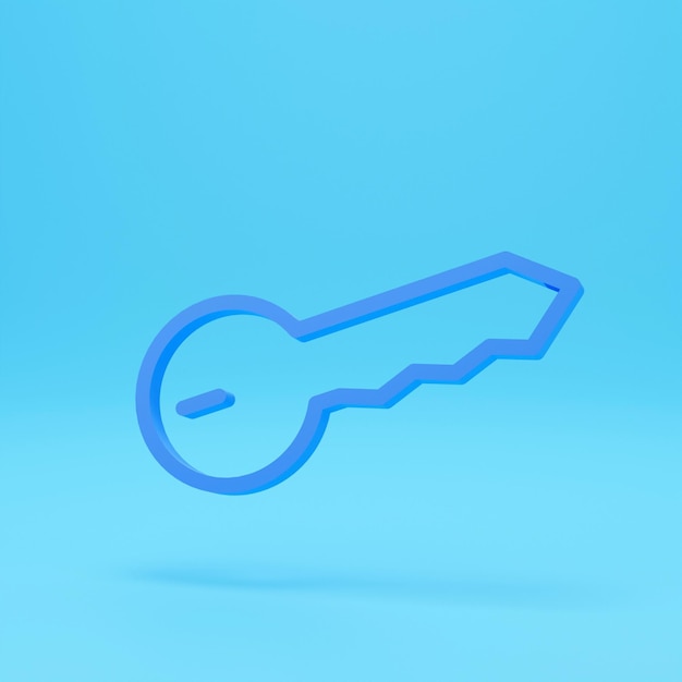 3d render of key icon in trendy style isolated on colour\
background key icon image key icon illustration