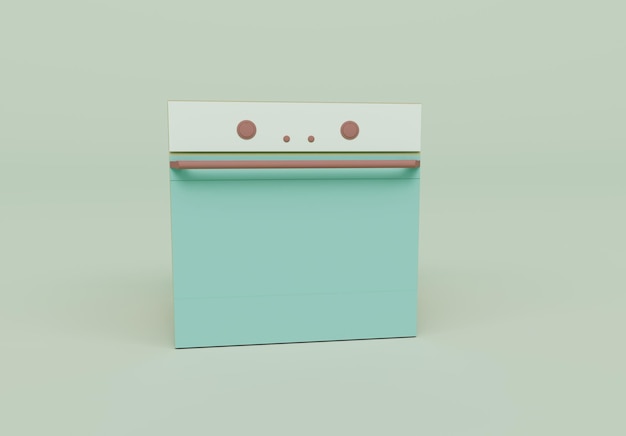 3d render of kitchen stove isolated on Pastel background 3d background minimal scene