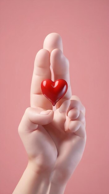 3d render korean finger heart symbol i love you