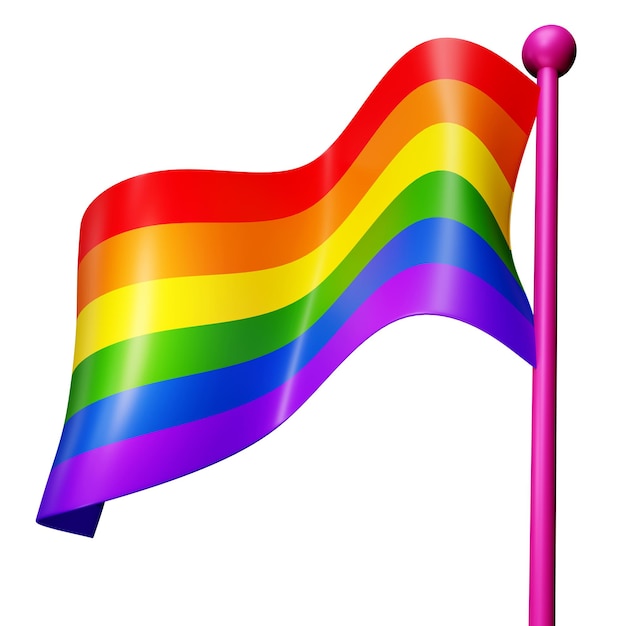 Foto 3d render lgbt regenboog gekleurde trots vlag illustratie