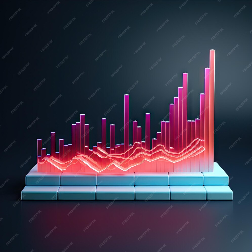 Premium AI Image 3d Render Of A Line Graph premium-ai-image-3d-render-of-a-line-graph