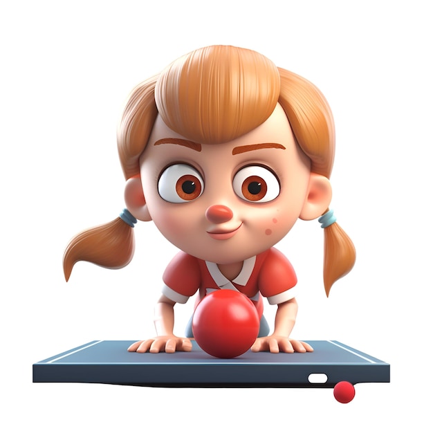 Premium AI Image  Anime girl playing ping pong in a ping pong