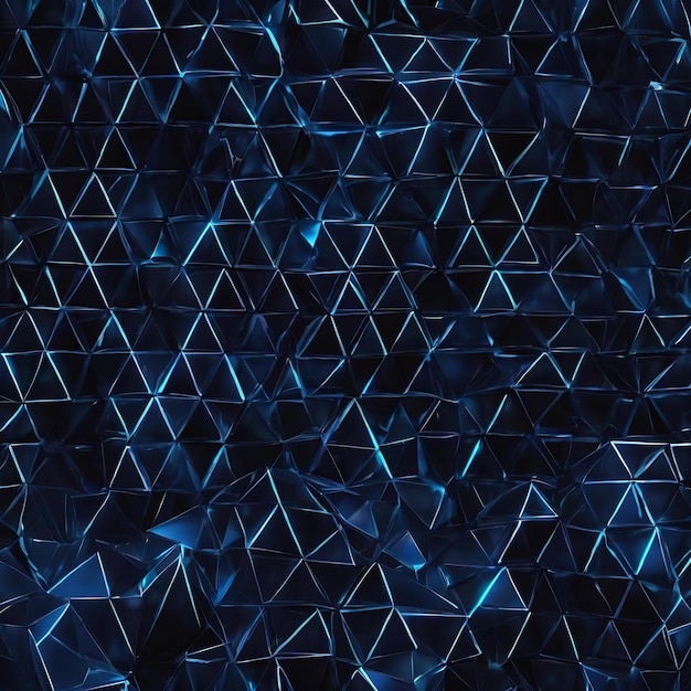 3D рендеринг низкого поли синего проволочного треугольника на черном фоне хостинг интернет веб-серверов данных