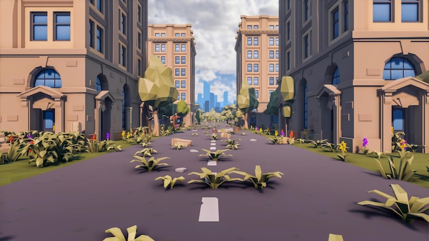 3D render and low poly Graphic resources for sustainable development goals biodiversity a growing economy and ecology