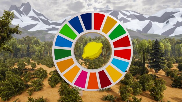 3D render and low poly Graphic resources for sustainable development goals biodiversity a growing economy and ecology