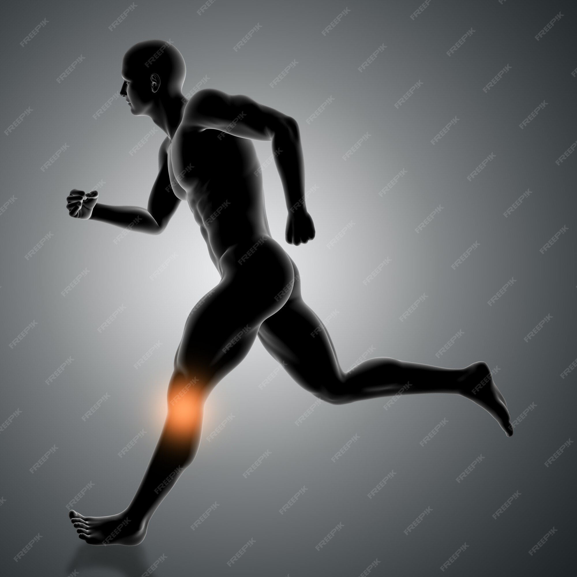 Premium Photo  3d illustration with male figure running and speed