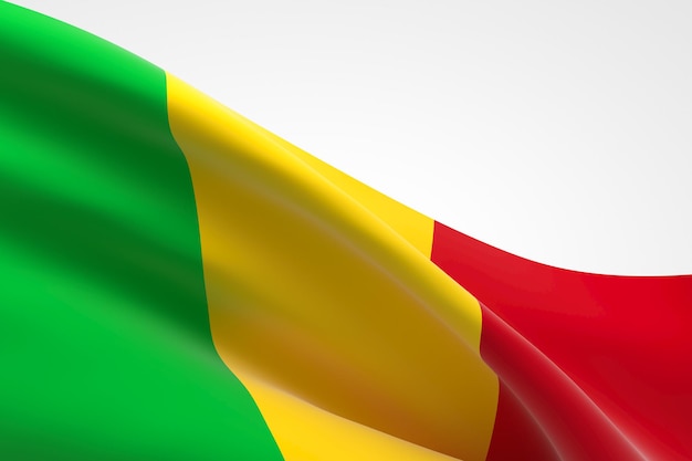 3d render of the Mali flag waving.