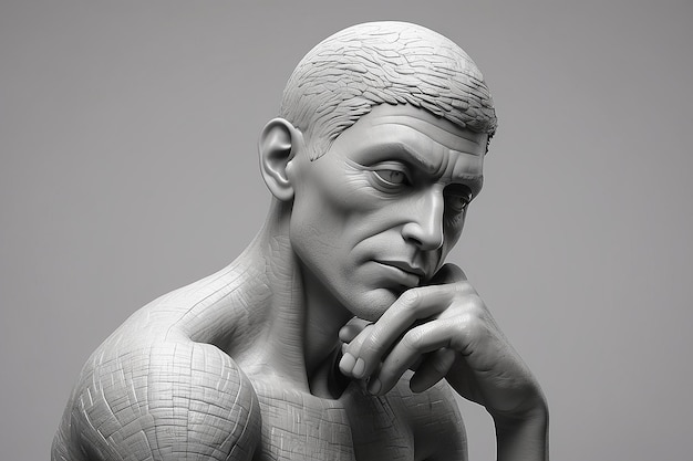 3D render of a man thinking