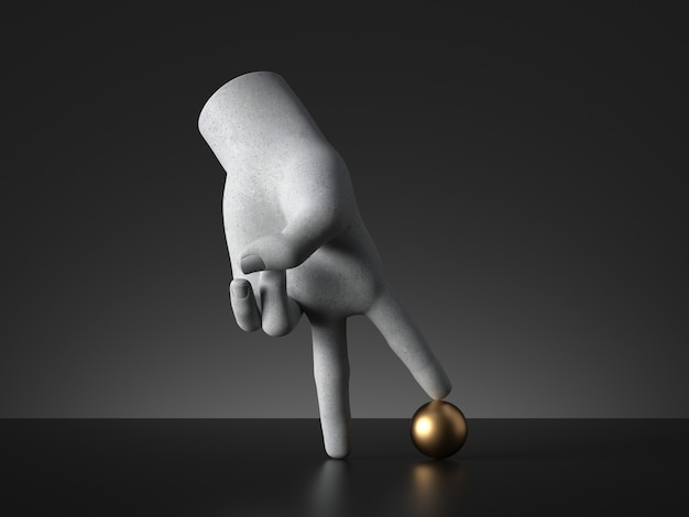 3D render, mannequin hand, balspel.