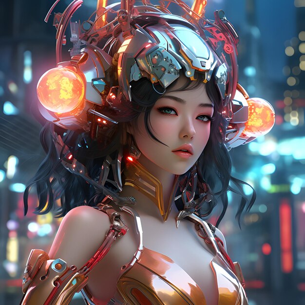 3d render of Mecha robot anime girl 27515460 Stock Photo at Vecteezy