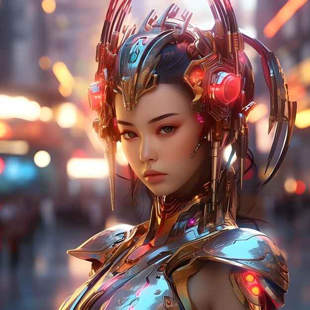 3d render of Mecha robot anime girl AI Generative 30717987 Stock Photo at  Vecteezy