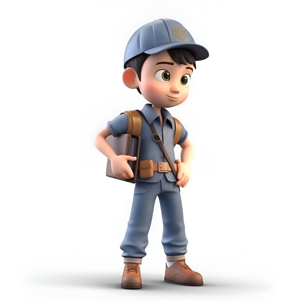 Photo 3d render of a mechanic with a tool belt on his waist