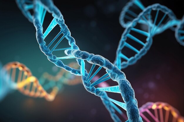 3d render of a medical background with dna strands