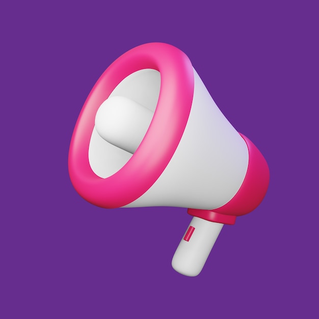 3d render Megaphone for advertising designs mockup Premium Psd