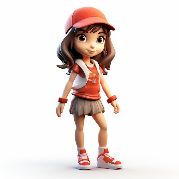 3d Render Of Mia A Playful Cartoon Character From Red Hat Game