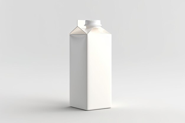 Photo 3d render milk box isolated background