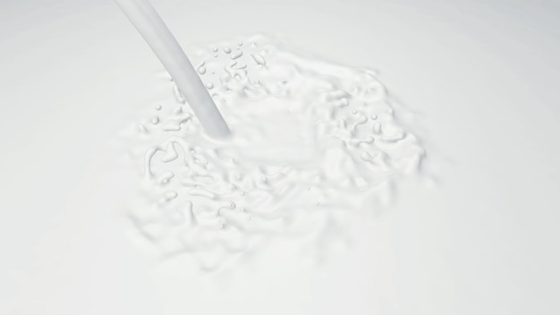 3D render of Milk drop with splash.