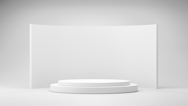 3D render Minimale lege podium- of sokkeldisplay en achtergrondLege productplank