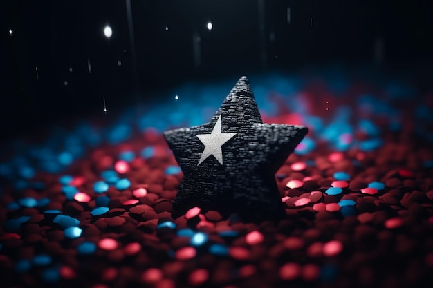 3D Render Minimalist America flag bokeh background with minimalist symbol Generative AI