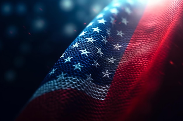 3D Render Minimalist America flag bokeh background with minimalist symbol Generative AI