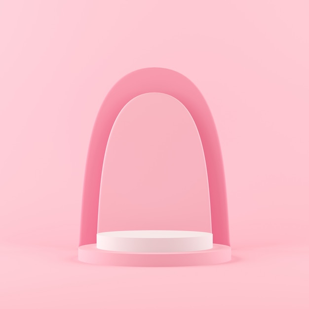 3d render mock up scene pastel color podium and wall for product 