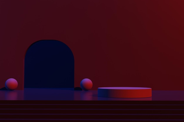 제품 프레젠테이션을 위한 3d 렌더링 모형 연단 배경