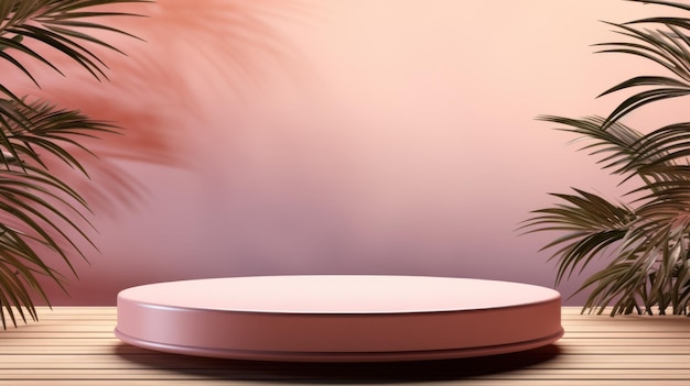 3D рендеринг макет подиума стоять на столе полка фиолетовый розовый бежевый обнаженный белый абстрактный фон