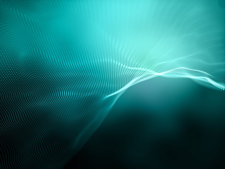 Photo 3d render of a modern abstract background with flowing cyber particles
