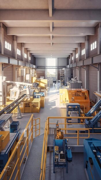 3d render modern manufacturing plant