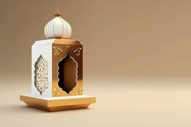 3D Render Mosque Lantern Background