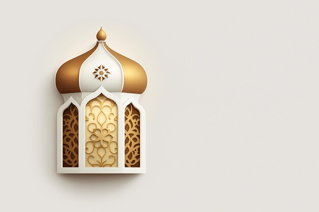 3D Render Mosque Lantern Background