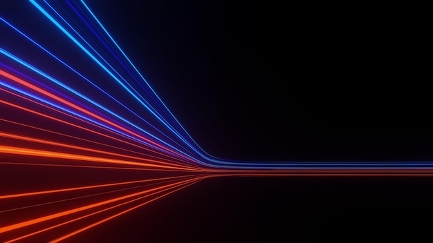 3d render motion line of speed and power or light trails Highspeed light with curve movement beam 5G Technology fast and futuristic background Abstract motion blur