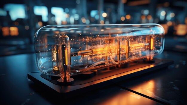 a 3d render of a nanogenerator converting mechanical energy into electricity photorealistic repeating pattern