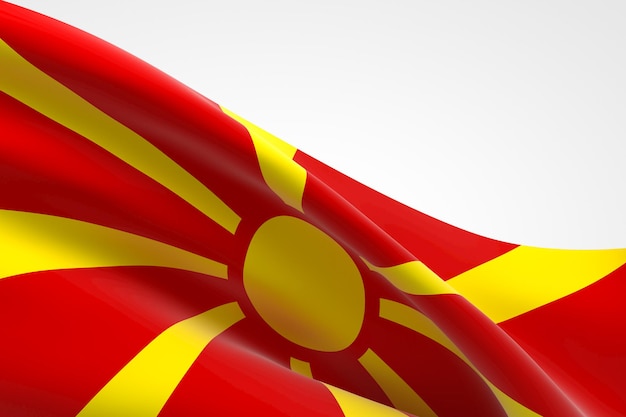 3d render of the North Macedonia flag waving.