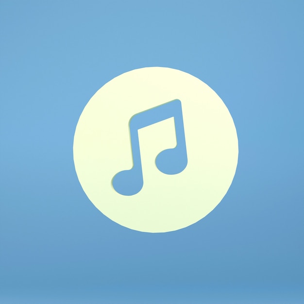 3d render note icon Music concept