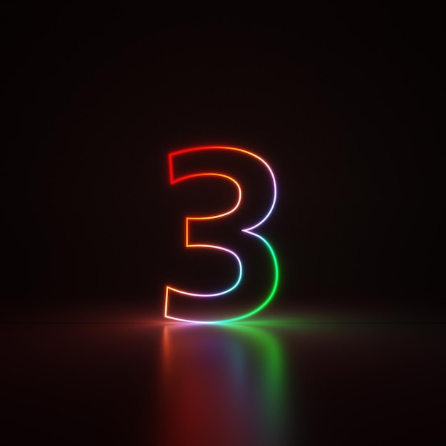 Фото 3d визуализация номер 1, светящийся в темноте, градиентный неоновый свет