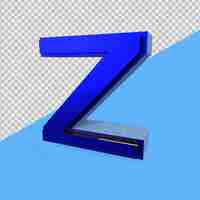 Photo 3d render number blue z